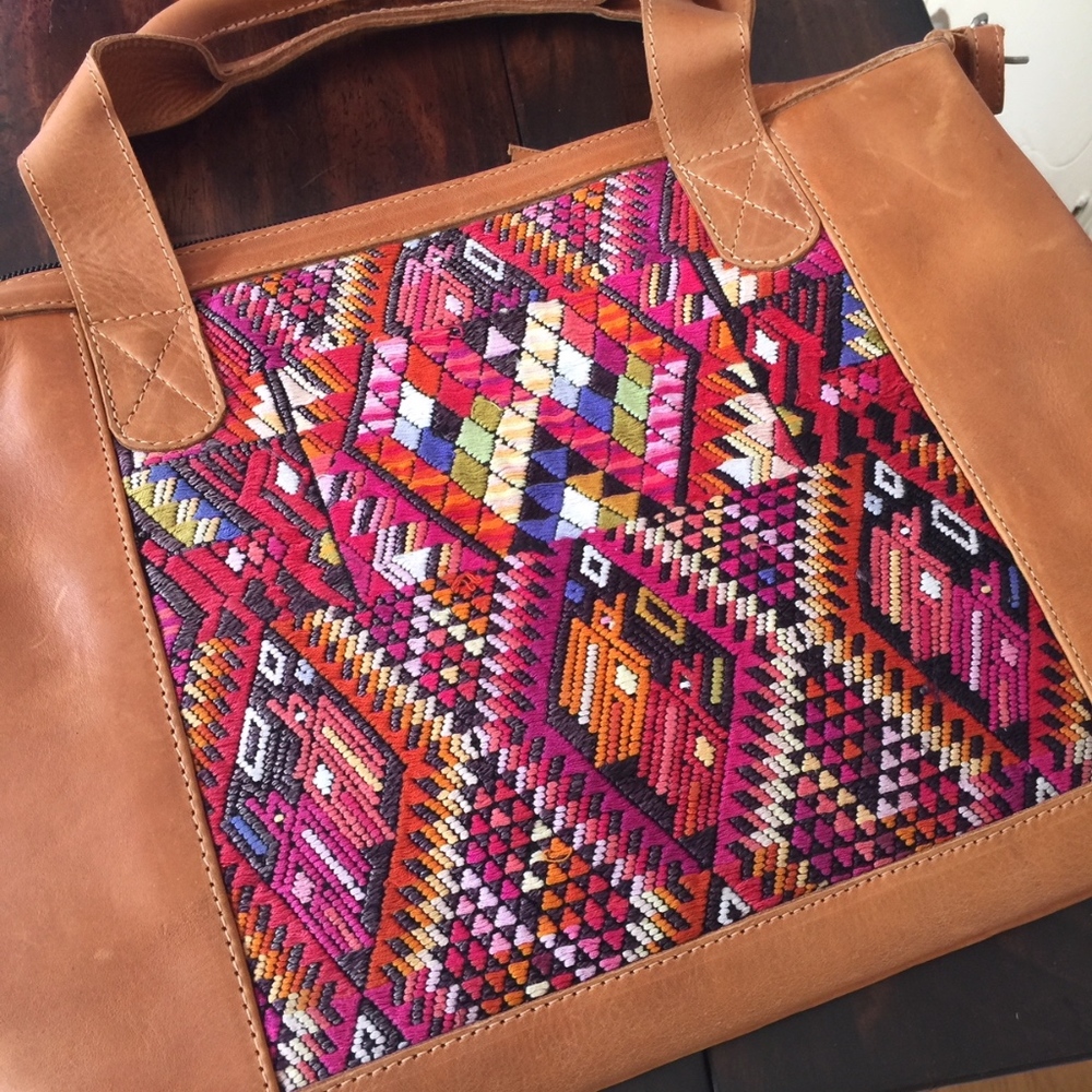Huipil day bag textile artisan Guatemalan purse